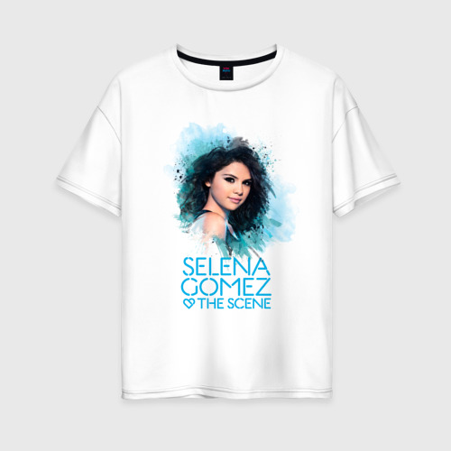 Женская футболка хлопок Oversize Selena Gomez, цвет белый