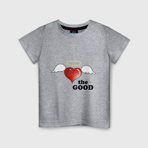 Детская футболка хлопок Дополняем друг друга (ангелочек), цвет меланж