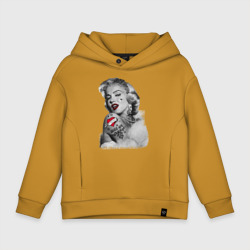 Детское худи Oversize хлопок Мэрилин Монро с тату