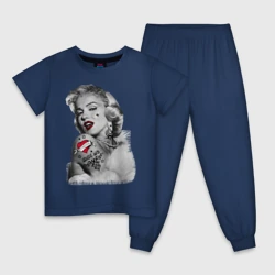 Детская пижама хлопок Мэрилин Монро с тату
