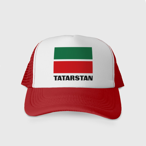 Кепка тракер с сеткой Флаг Татарстана, цвет красный
