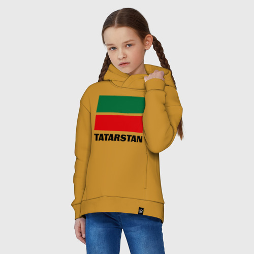 Детское худи Oversize хлопок Флаг Татарстана, цвет горчичный - фото 3