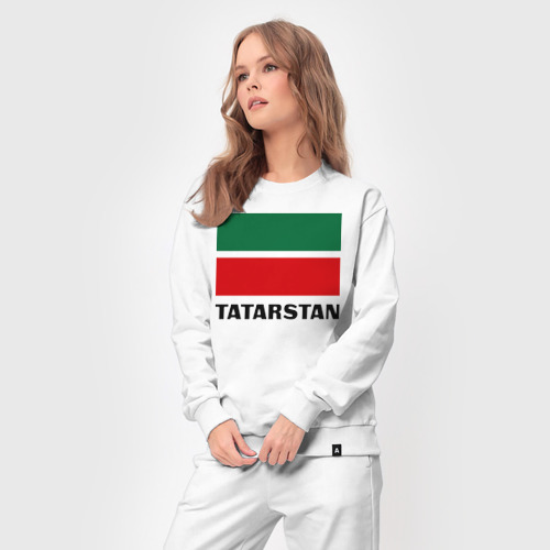 Женский костюм хлопок Флаг Татарстана, цвет белый - фото 5