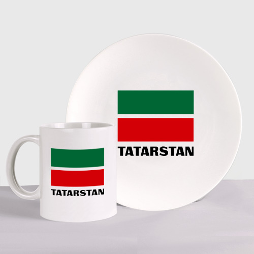 Набор: тарелка + кружка Флаг Татарстана