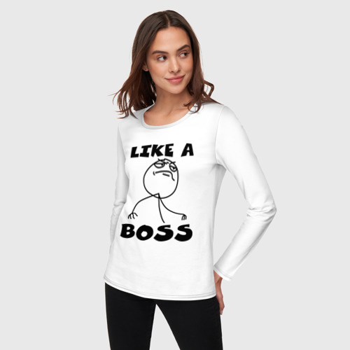 Женский лонгслив хлопок Like a boss - фото 3