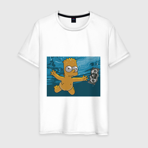 Мужская футболка хлопок Nevermind (Simpsons), цвет белый
