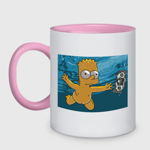 Кружка двухцветная Nevermind (Simpsons), цвет белый + розовый
