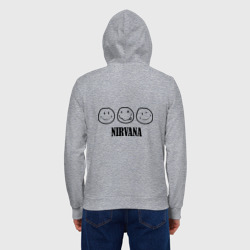 Мужская толстовка на молнии хлопок Nirvana logo - happy, dead, wink emoji - фото 2