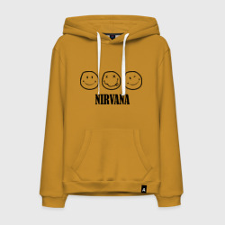 Мужская толстовка хлопок Nirvana logo - happy, dead, wink emoji