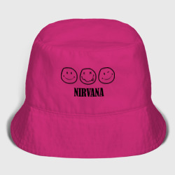 Мужская панама хлопок Nirvana logo - happy, dead, wink emoji