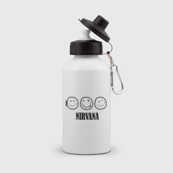 Бутылка спортивная Nirvana logo - happy, dead, wink emoji