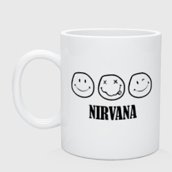 Кружка керамическая Nirvana logo - happy, dead, wink emoji