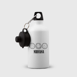 Бутылка спортивная Nirvana logo - happy, dead, wink emoji - фото 2