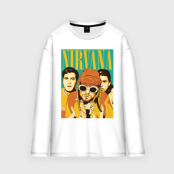 Мужской лонгслив oversize хлопок Nirvana3