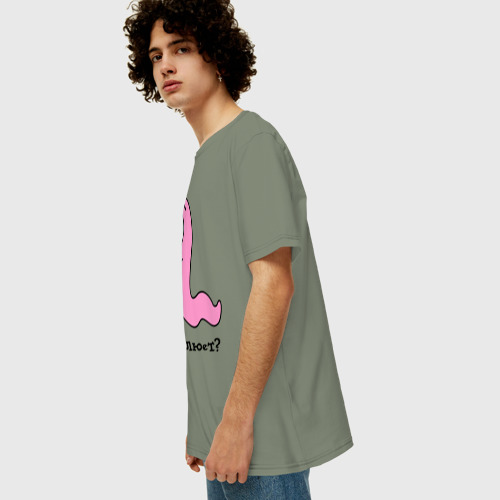 Мужская футболка хлопок Oversize с принтом Клюет, вид сбоку #3