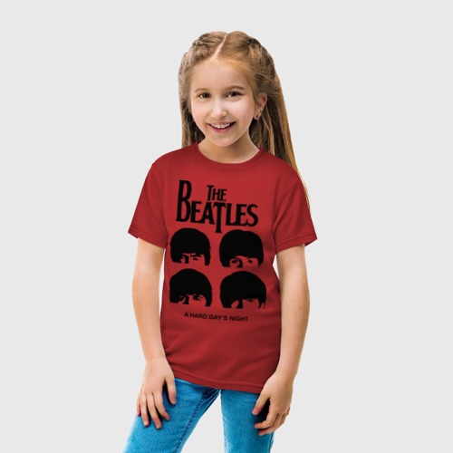 Детская футболка хлопок The Beatles - A Hard Day\'s Night, цвет красный - фото 5