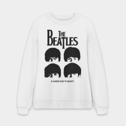 Мужской свитшот oversize без начеса хлопок The Beatles - A Hard Day\'s Night