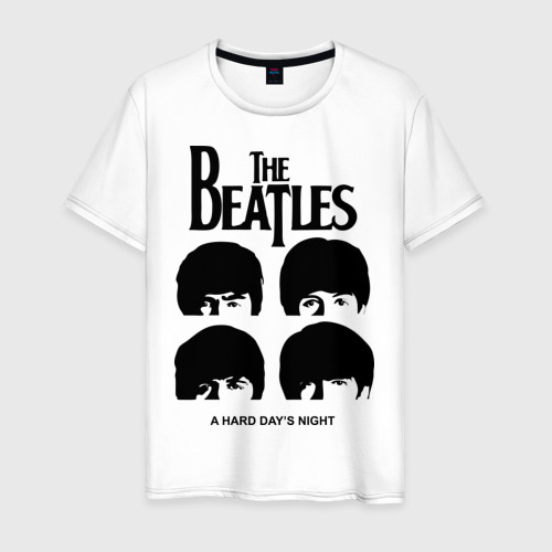 Мужская футболка хлопок The Beatles - A Hard Day\'s Night, цвет белый