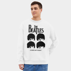 Мужской свитшот oversize без начеса хлопок The Beatles - A Hard Day\'s Night - фото 2