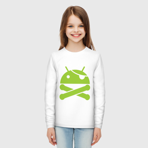 Детский лонгслив хлопок Android super user, цвет белый - фото 5