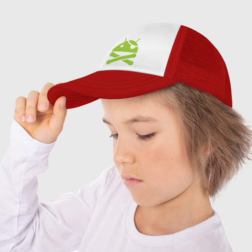 Детская кепка тракер Android super user, цвет красный - фото 3
