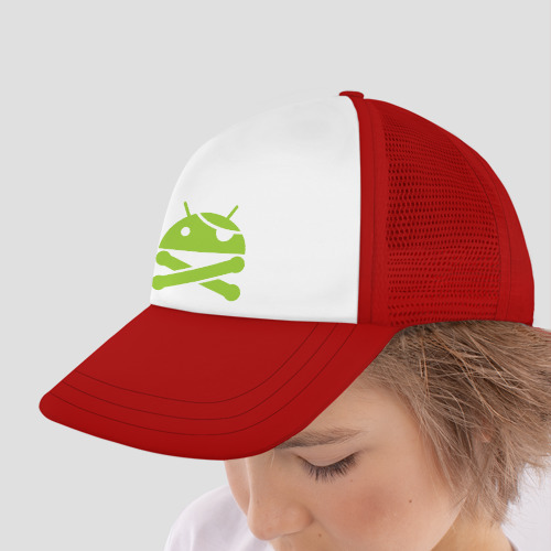 Детская кепка тракер Android super user, цвет красный - фото 4