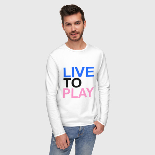 Мужской лонгслив хлопок Live to play (Жить, чтобы играть) - фото 3