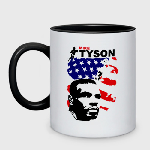 Кружка двухцветная Боксер Mike Tyson, цвет белый + черный