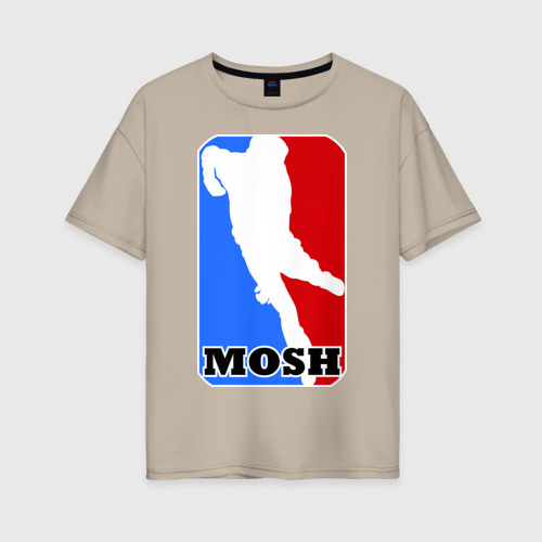 Женская футболка хлопок Oversize с принтом Mosh 1, вид спереди #2