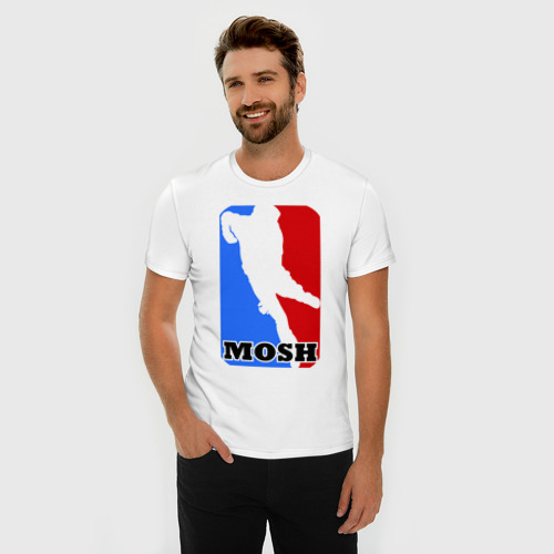 Мужская футболка хлопок Slim Mosh 1, цвет белый - фото 3