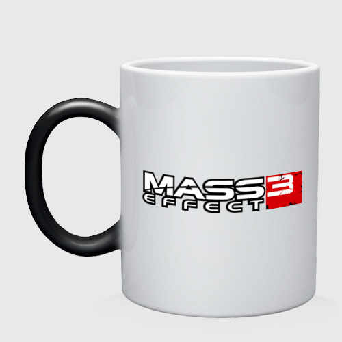 Кружка хамелеон Mass Effect 3, цвет белый + черный