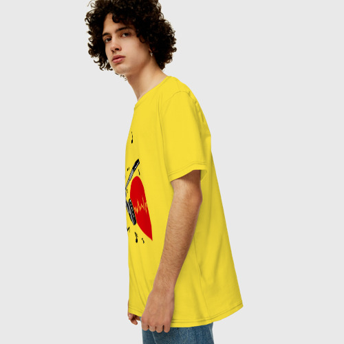 Мужская футболка хлопок Oversize Сердце в наушниках на двоих - фото 5