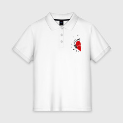 Женское поло хлопок Сердце в наушниках на двоих