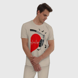 Мужская пижама хлопок Сердце в наушниках на двоих 2 - фото 2