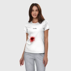 Женская пижама с белой футболкой хлопок Im fine - кровь в боку, но я в порядке - фото 2