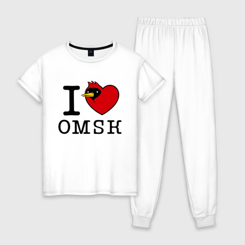 Женская пижама хлопок I love Omsk - Я люблю Омск