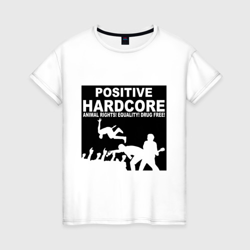 Женская футболка хлопок Positive Hardcore, цвет белый