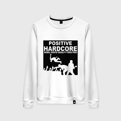 Женский свитшот хлопок Positive Hardcore, цвет белый