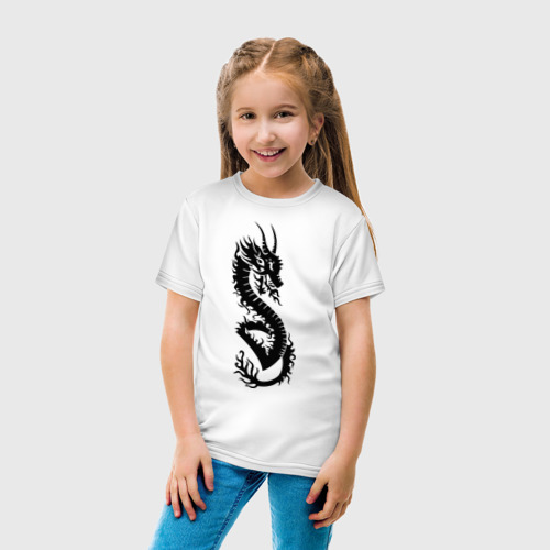 Детская футболка хлопок тату-дракон5, цвет белый - фото 5