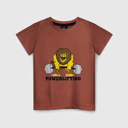 Детская футболка хлопок Лев Powerlifting