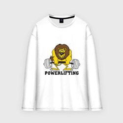 Мужской лонгслив oversize хлопок Лев Powerlifting