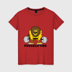 Женская футболка хлопок Лев Powerlifting