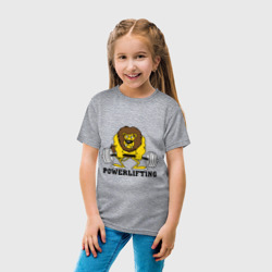 Детская футболка хлопок Лев Powerlifting - фото 2