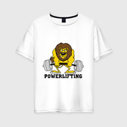 Женская футболка хлопок Oversize Лев Powerlifting