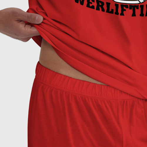 Мужская пижама хлопок Лев Powerlifting, цвет красный - фото 6