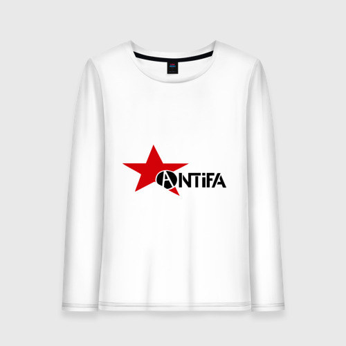 Женский лонгслив хлопок Antifa (4), цвет белый