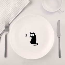 Набор: тарелка + кружка Кот и рыба - фото 2
