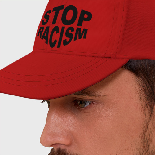 Бейсболка Stop racism, цвет красный - фото 2