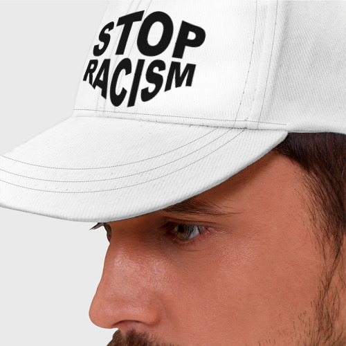 Бейсболка Stop racism, цвет белый - фото 2