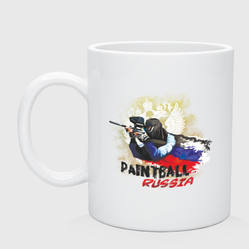 Кружка керамическая paintball russia, цвет белый